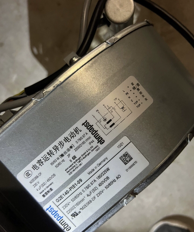 ebmpapst G2E140-Pi51-09 Centrifugal Fan for Panel Cooling