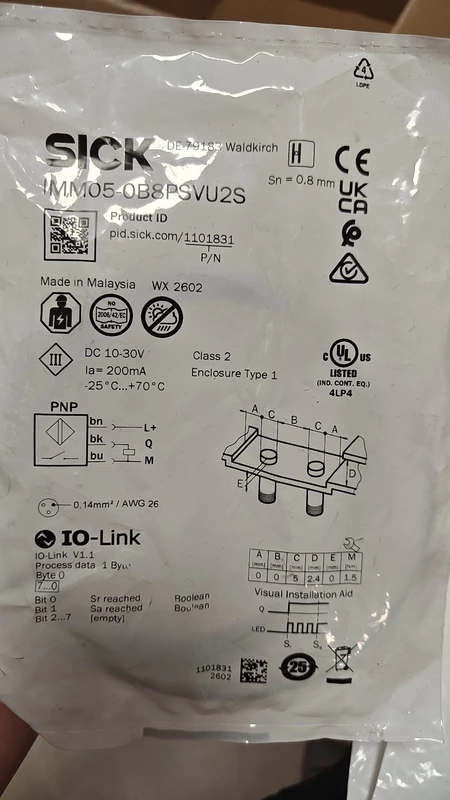 SICK IMM05-0B8PSVU2S 1101831 Photoelectric Sensor