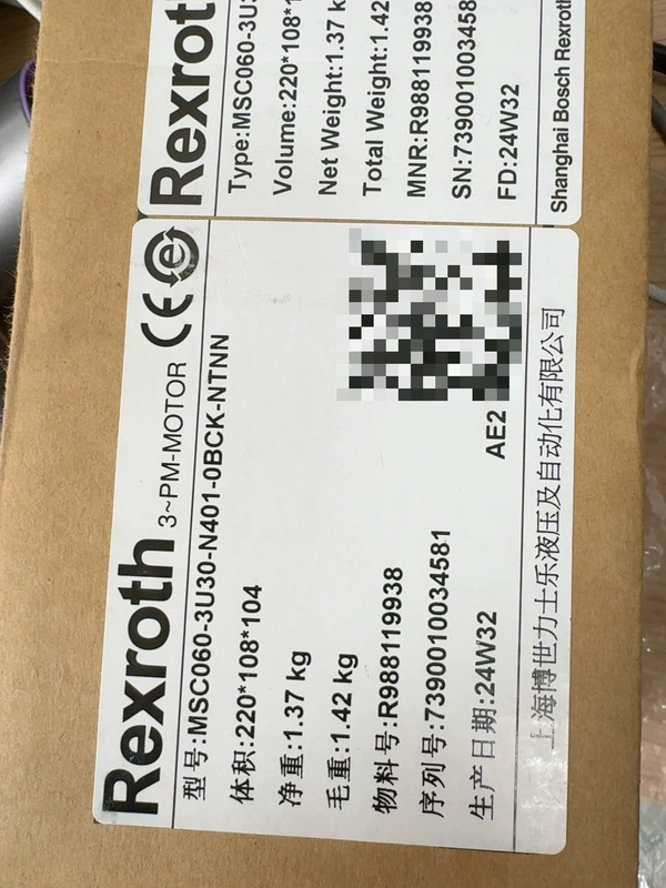 High-Performance Servo Motor REXROTH MSC060-3U30-N401