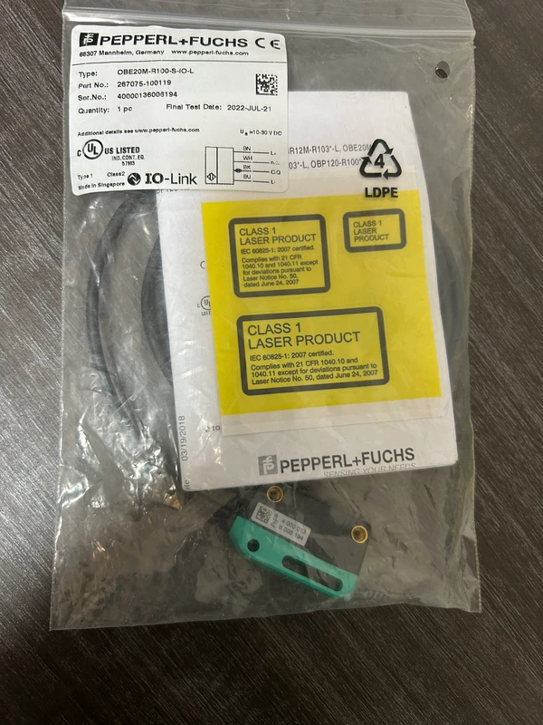 Through-beam Photoelectric Sensor Pepperl+Fuchs OBE20M-R100-S-IO-L