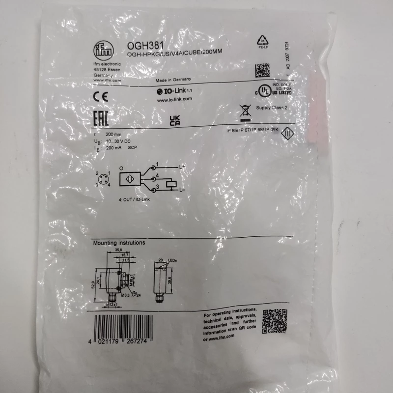 IFM OGH381 Photoelectric Sensor for Industrial Use