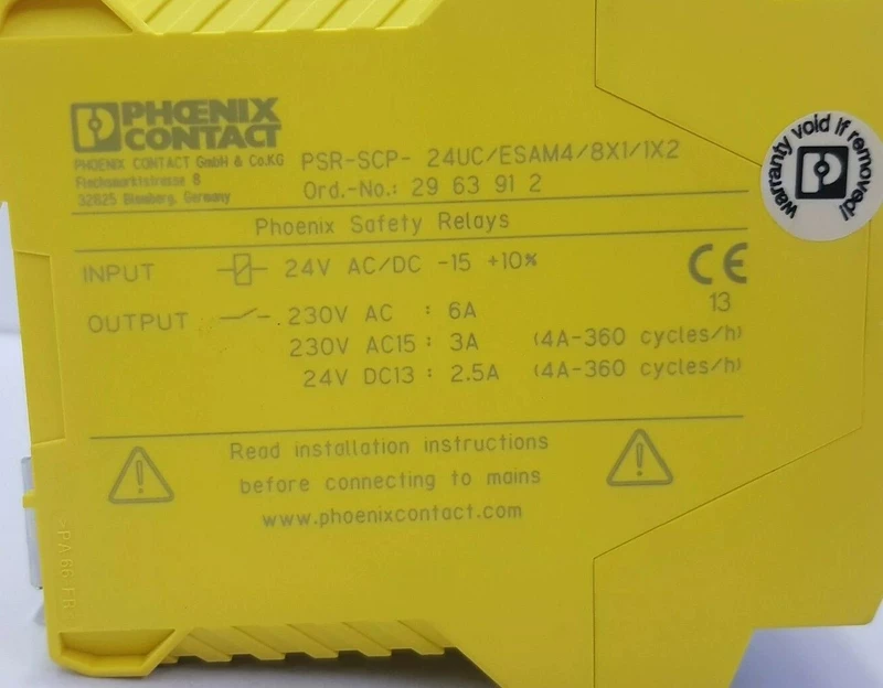 Safety Relay PHOENIX CONTACT PSR-SCP-ESAM4 24UC 2963912
