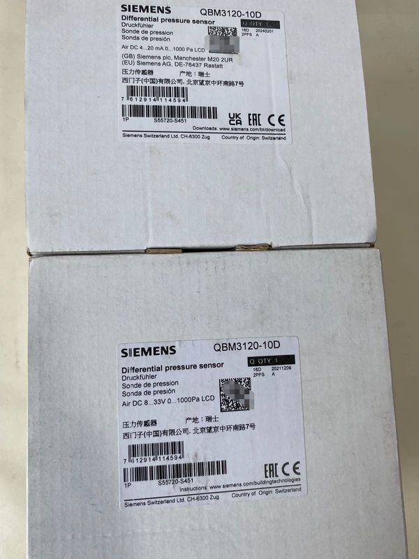 SIEMENS QBM3120-10D Differential Pressure Sensor