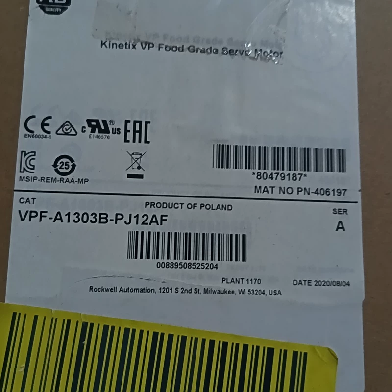Allen-Bradley VPF-A1303B-PJ12AF Servo Motor for Precision Motion