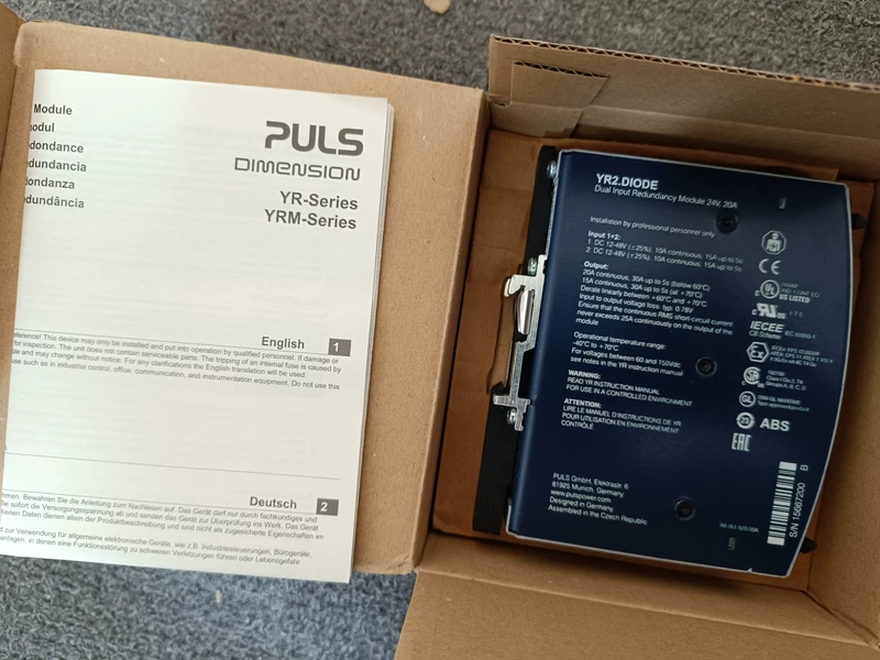 PULS YR2.DIODE Redundancy Module for 24V DC Systems