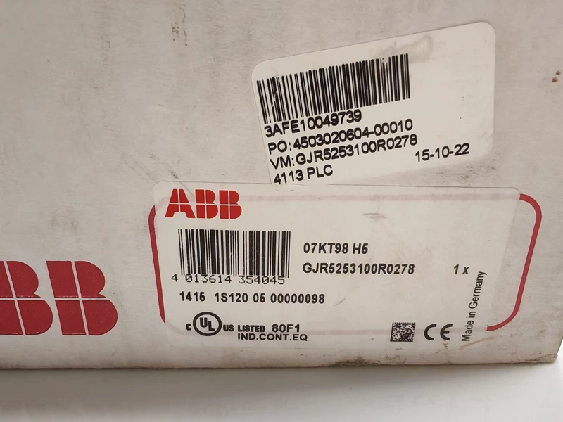 ABB 07KT98 H5 GJR5253100R0278 Industrial Module