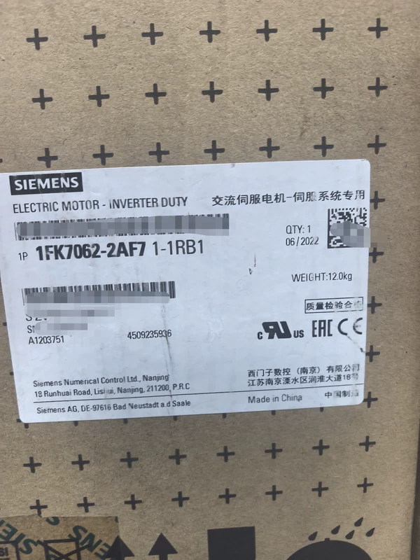 SIEMENS 1FK7062-2AF71-1RB1 Industrial Servo Motor for Automation