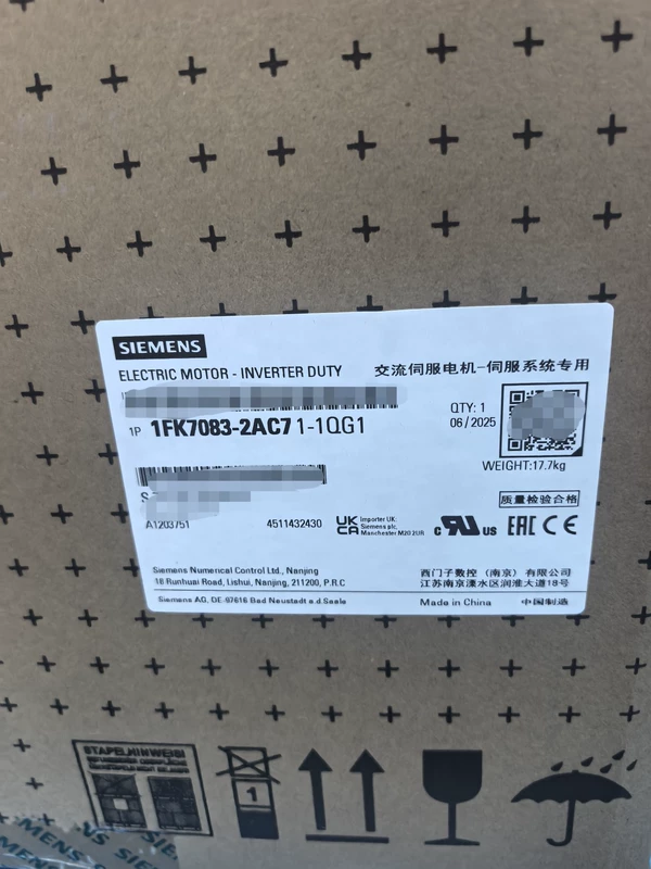 SIEMENS 1FK7083-2AC7 1-1QG1 SIMOTICS S Servo Motor for Industrial Automation