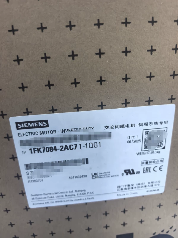 SIEMENS 1FK7084-2AC7 1-1QG1 SIMOTICS S Servo Motor for Industrial Automation