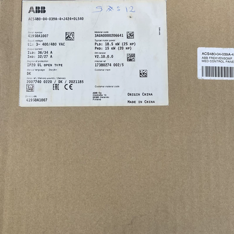 ABB ACS480-04-039A-4+J424+0L540 VFD Drive