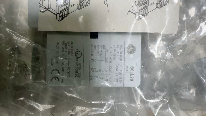 GE BCLL20 104706 Auxiliary Contact for Industrial Control