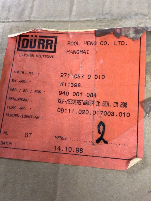 DURR CM200 09111.020.017003.020 Spare Part for Automation