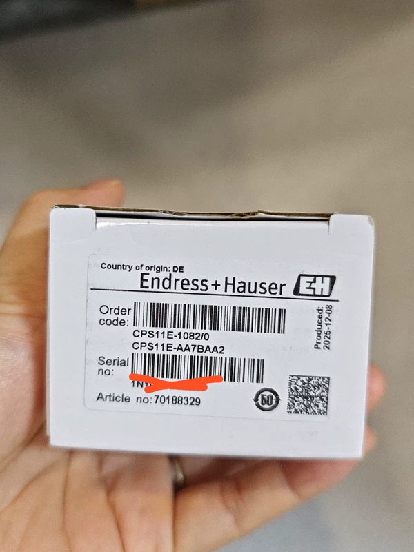 Endress+Hauser CPS11E-1082/0 pH Electrode for Process