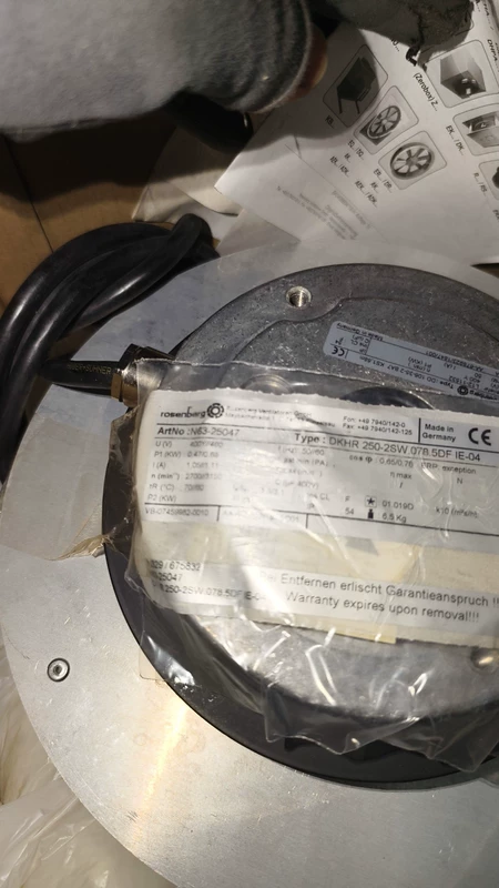 Rosenberg DKHR 250-2SW.078.5DF IE-04 Centrifugal Fan