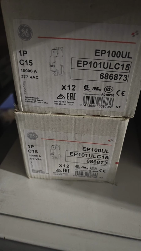 GE EP101ULC15 Circuit Breaker 15A 1-Pole 240V