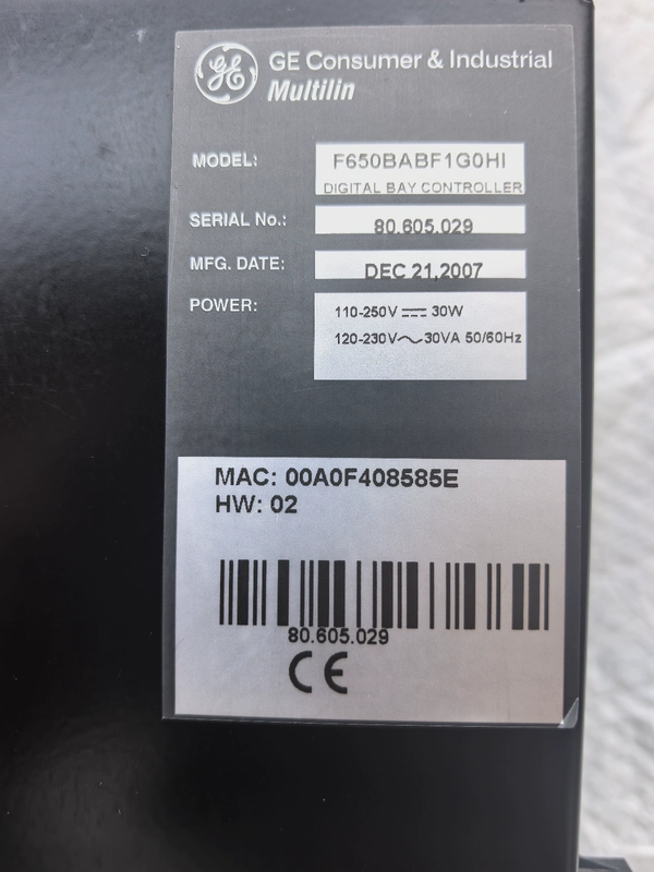 GE F650BABF1G0HI Digital Bay Controller for Substation