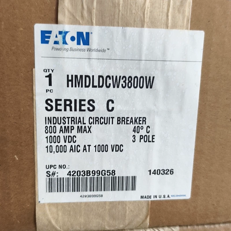 EATON HMDLDCW3800W Industrial Circuit Breaker for Heavy Duty