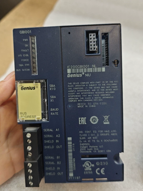 GE IC200GBI001-NL Genius Bus Interface Module Used