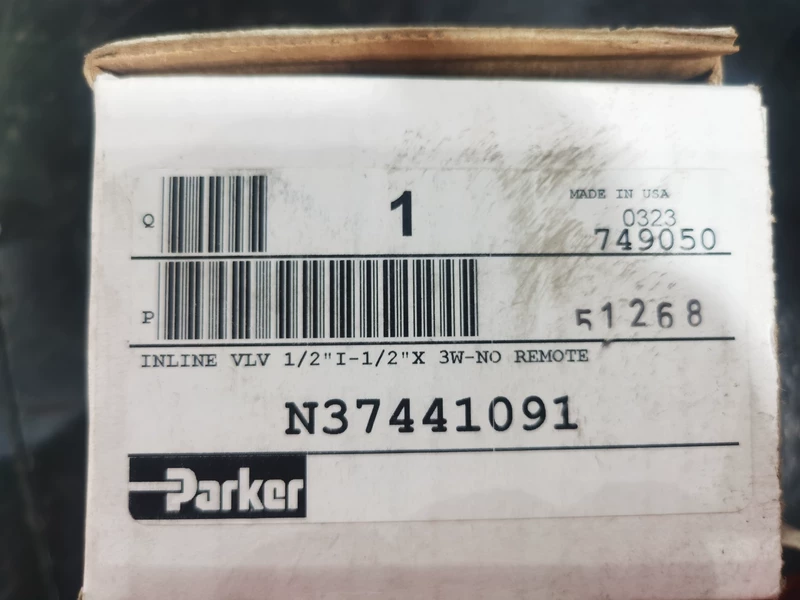 parker N37441091 Inline Valve for Fluid Control Systems