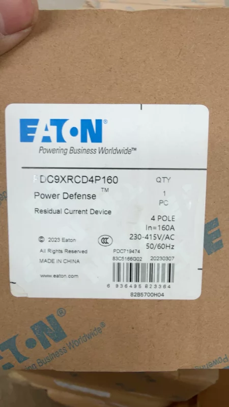 EATON PDC9XRCD4P160 4P RCCB for Industrial Safety