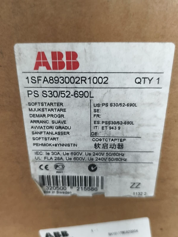 ABB PSS30/52-690L Soft Starter for Industrial Motors