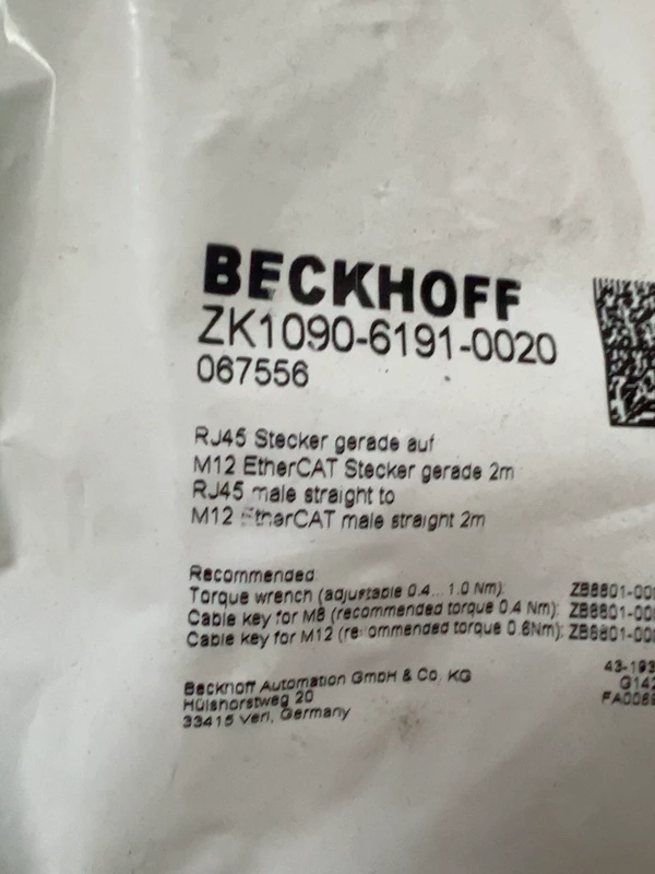 Beckhoff ZK1090-6191-0020  067556 Communication Cable