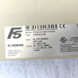 Servo Drive HOMAG 07F5A1A‐YA00 4.008.39.2165 Replacement