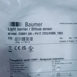 Photoelectric Sensor Baumer O300Y.GR-11175117 for Detection