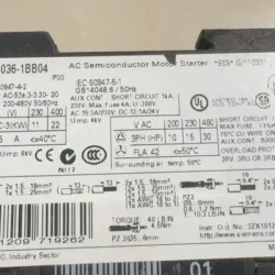 Pump Control with SIEMENS 3RW3036-1BB04 Soft Starter