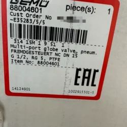 Pneumatic Angle Seat Valve GEMU 88004601 E35283/5/5